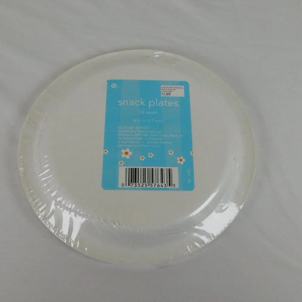 4 Pkgs Easter Holiday Paper Plates Dinner Snack Bunny Rabbit Carrot NIP Check